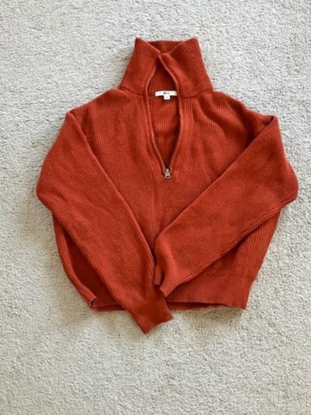 Uniqlo: C Quarter-zip Wool Sweater Size M Orange